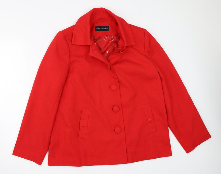 Wardrobe Womens Red   Jacket Coat Size 14
