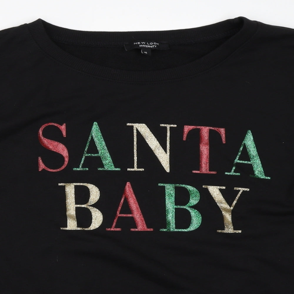 New Look Womens Black   Pullover Sweatshirt Size 10  - christmas