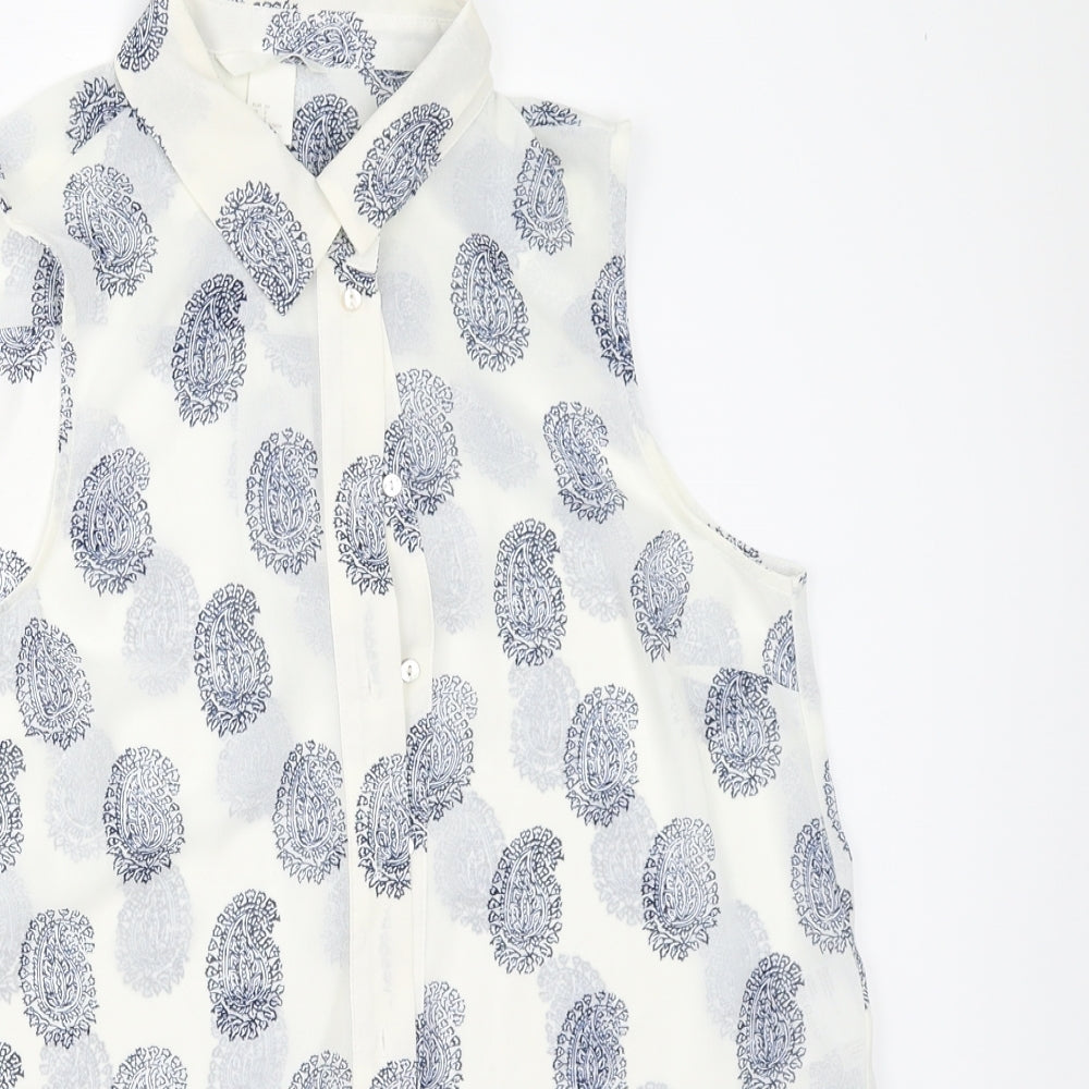 H&M Womens White   Basic Button-Up Size 34