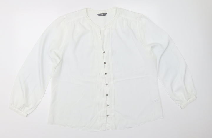 BHS Womens White Basic Button-Up Size 20