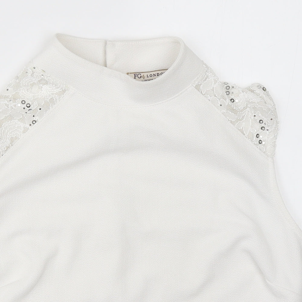 FG4 London Womens White   Basic Blouse Size 10