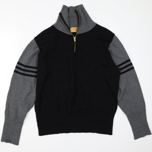 Preworn Mens Black   Henley Jumper Size L