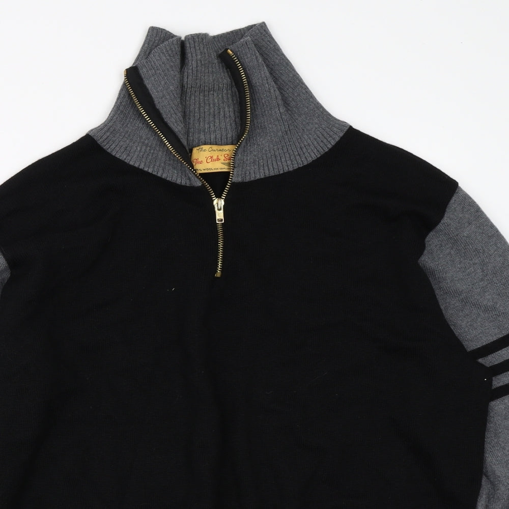 Preworn Mens Black   Henley Jumper Size L