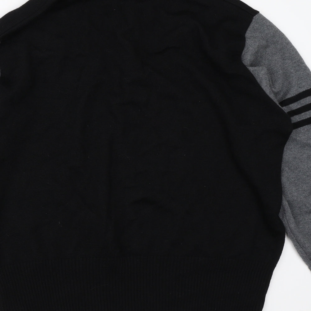 Preworn Mens Black   Henley Jumper Size L