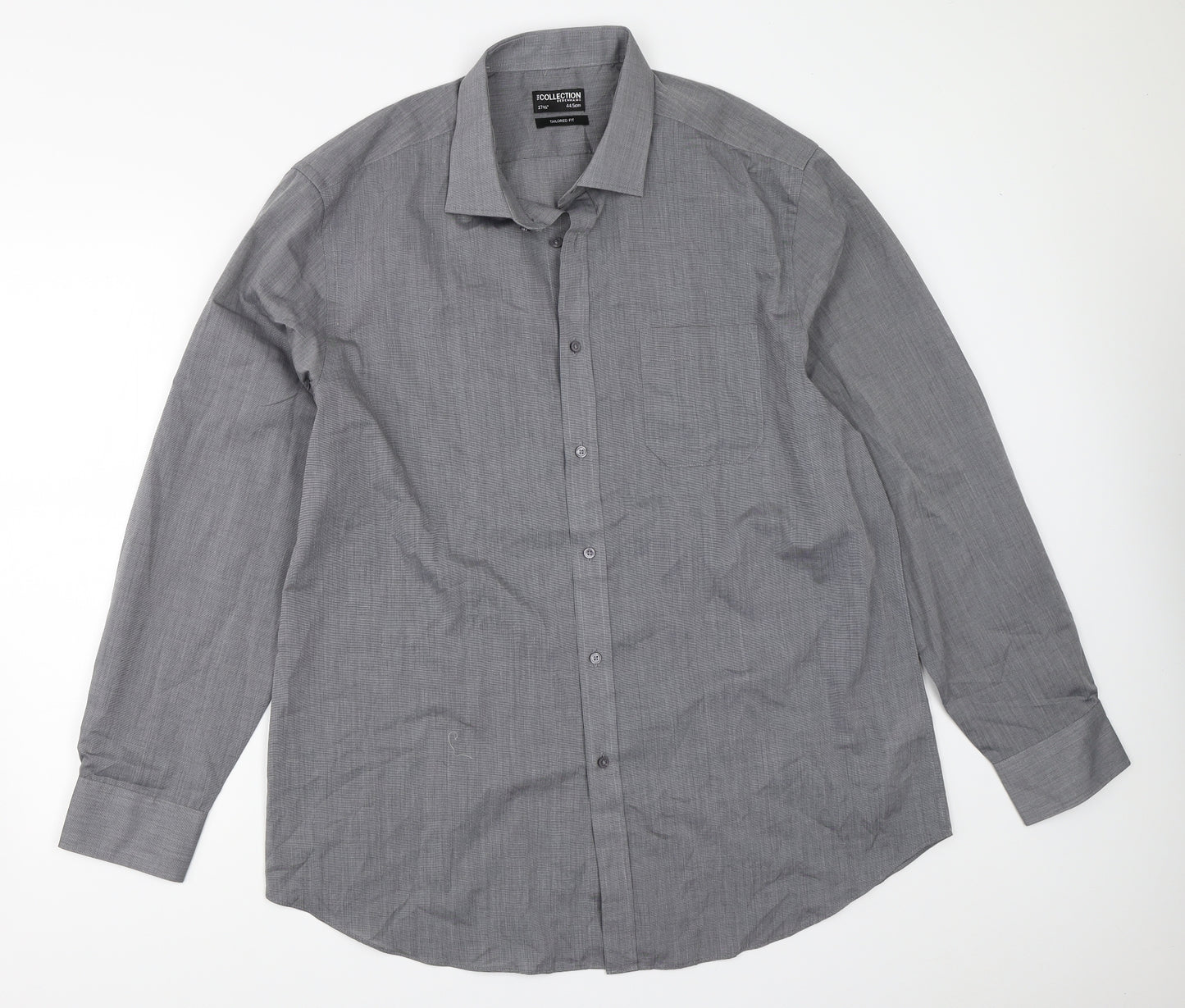 Debenhams Mens Grey    Button-Up Size 17.5