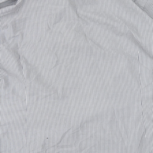 Debenhams Mens Grey Striped   Button-Up Size 17.5