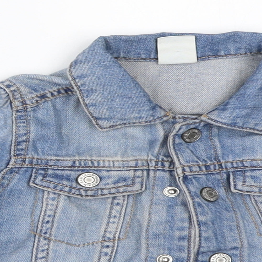 H&M Girls Blue  Denim Jacket  Size 9-12 Months