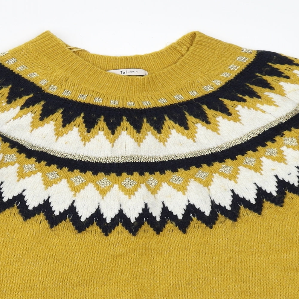 TU Womens Yellow   Pullover Jumper Size 10