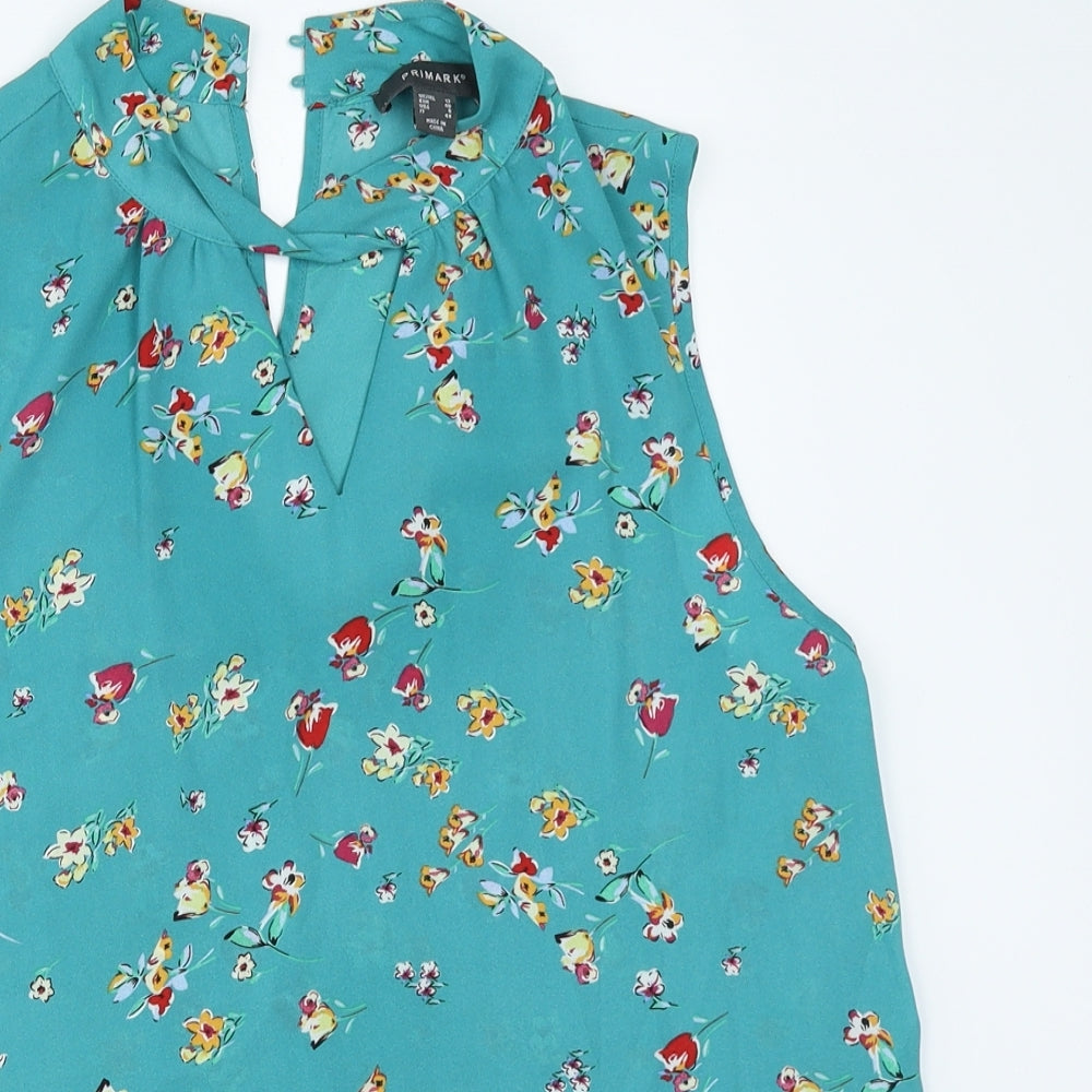Primark Womens Blue Floral  Basic Blouse Size 12