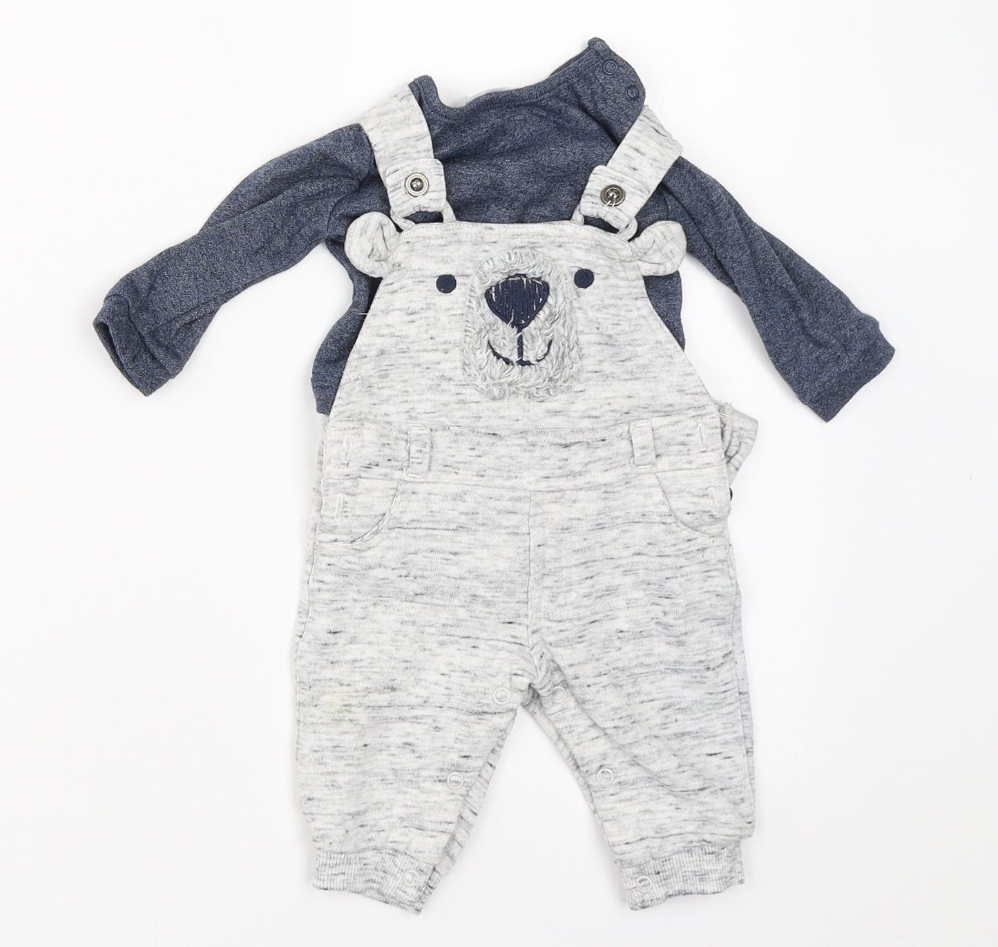 F&F Boys Grey   Dungaree One-Piece Size 0-3 Months