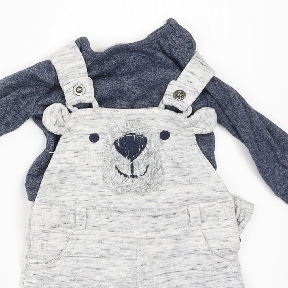 F&F Boys Grey   Dungaree One-Piece Size 0-3 Months
