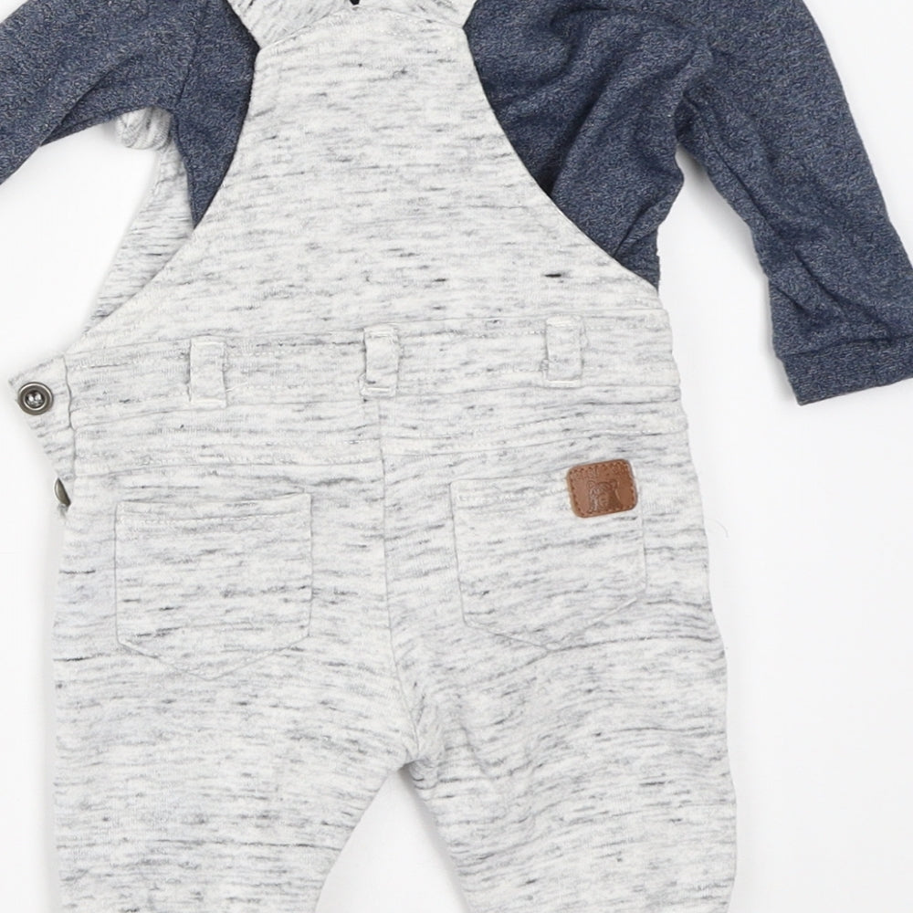 F&F Boys Grey   Dungaree One-Piece Size 0-3 Months