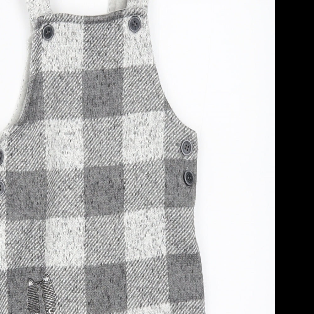 Nutmeg Boys Grey   Dungaree One-Piece Size 0-3 Months