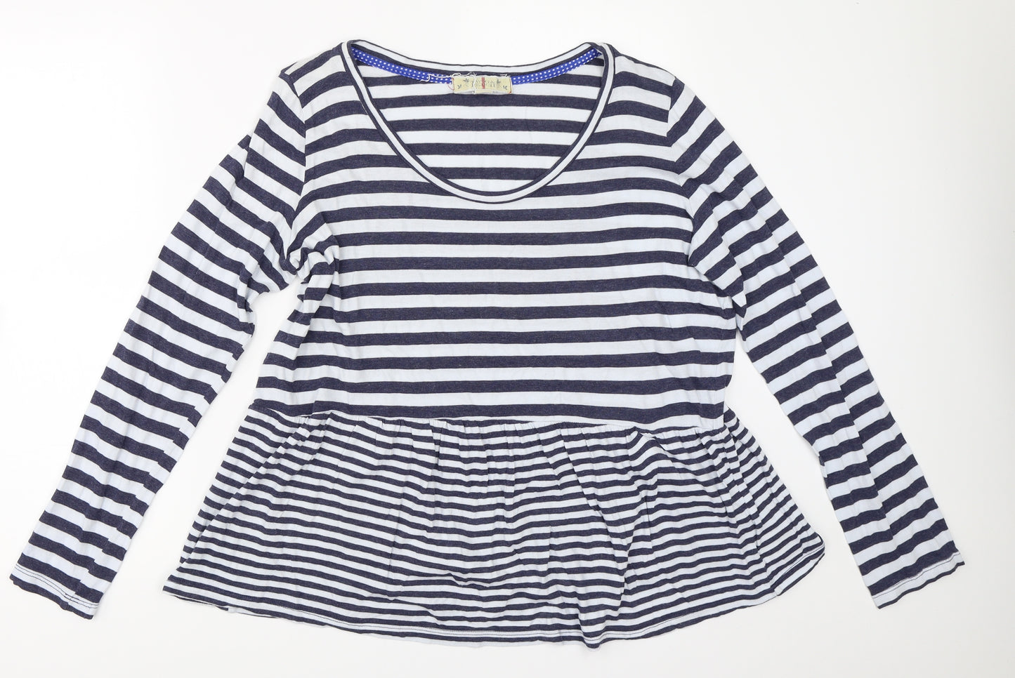 Twig & Perch Womens Blue Striped  Basic T-Shirt Size XL
