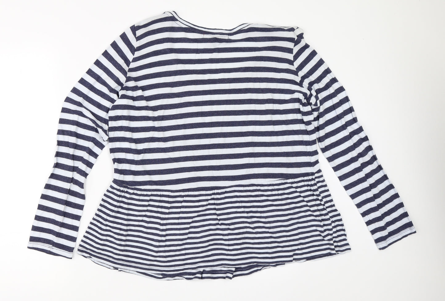 Twig & Perch Womens Blue Striped  Basic T-Shirt Size XL