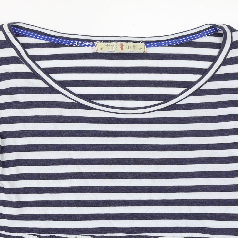 Twig & Perch Womens Blue Striped  Basic T-Shirt Size XL