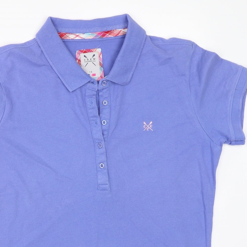 Crew Clothing Womens Purple   Basic Polo Size 16