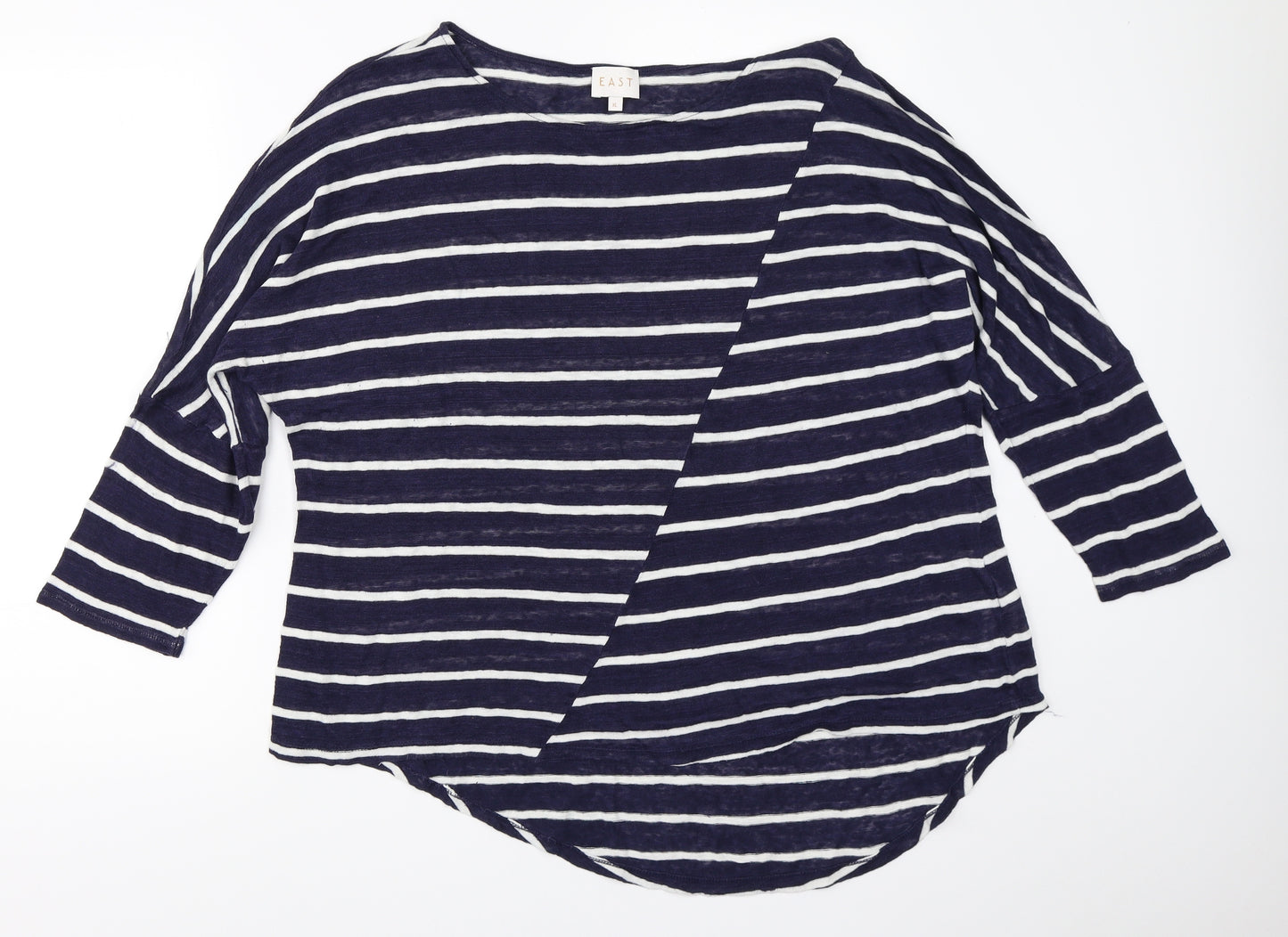 EAST Womens Blue Striped  Pullover Jumper Size XL