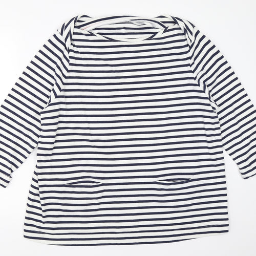 Boden Womens White Striped  Pullover Jumper Size 22