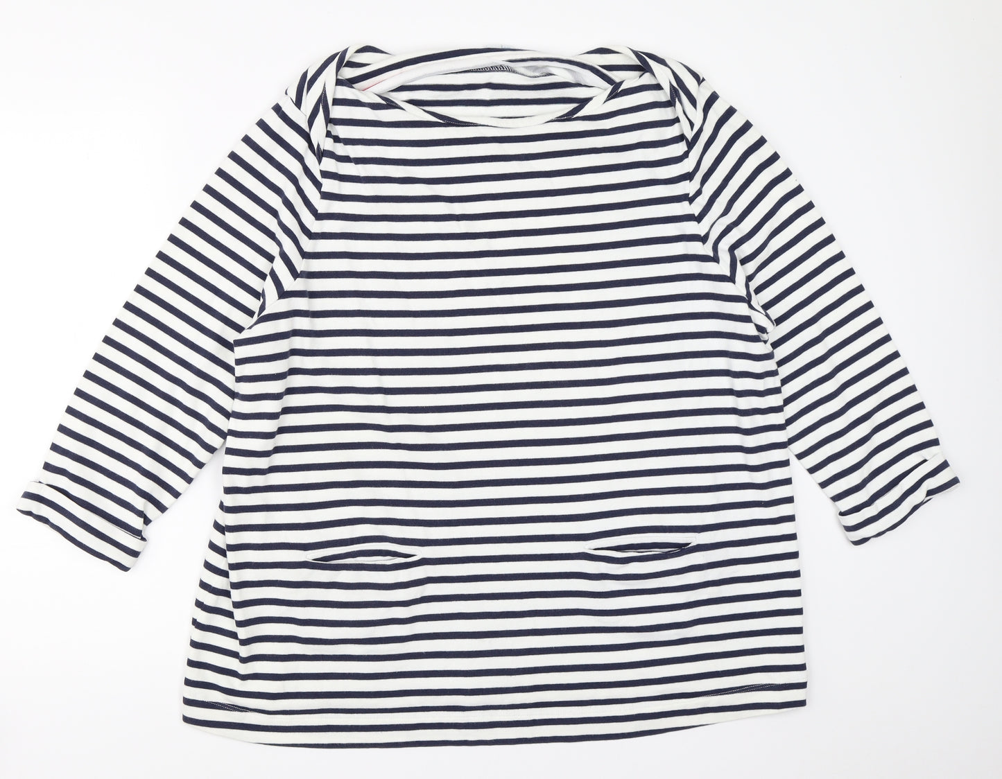 Boden Womens White Striped  Pullover Jumper Size 22