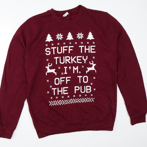 All We Do is Mens Red   Pullover Sweatshirt Size M  - christmas