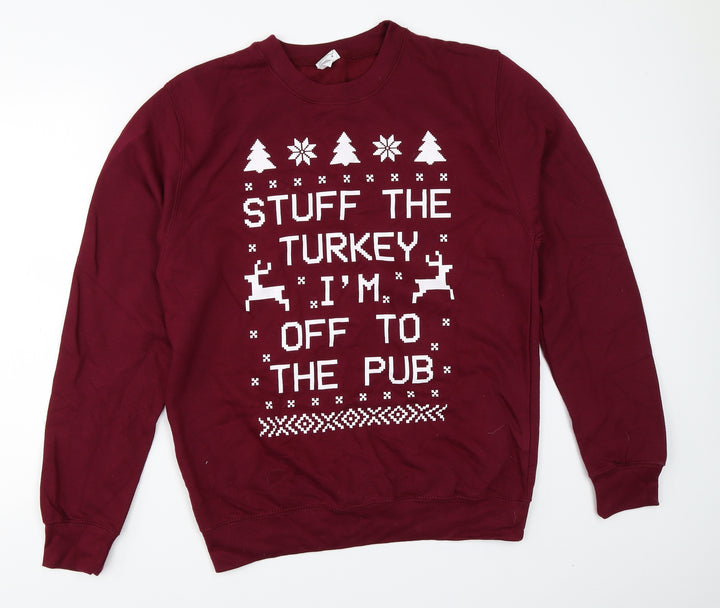 All We Do is Mens Red   Pullover Sweatshirt Size M  - christmas