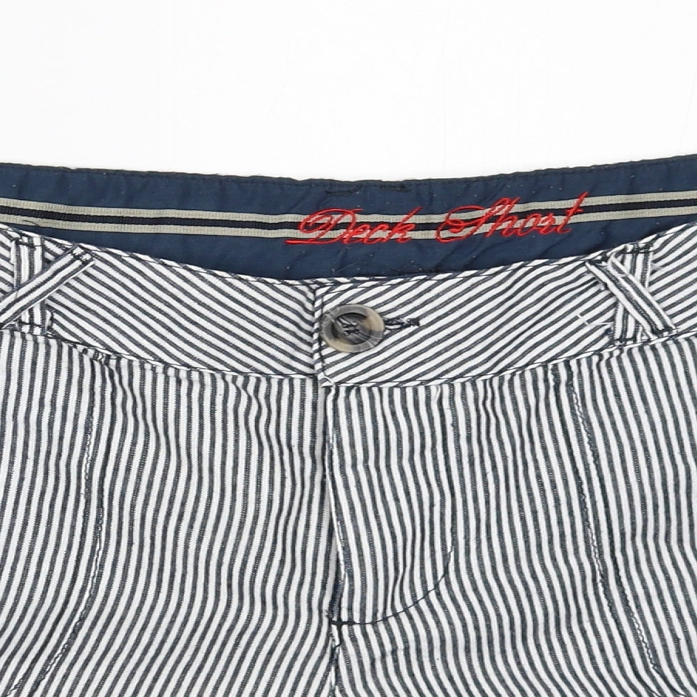Primark Womens Blue Striped  Hot Pants Shorts Size 14