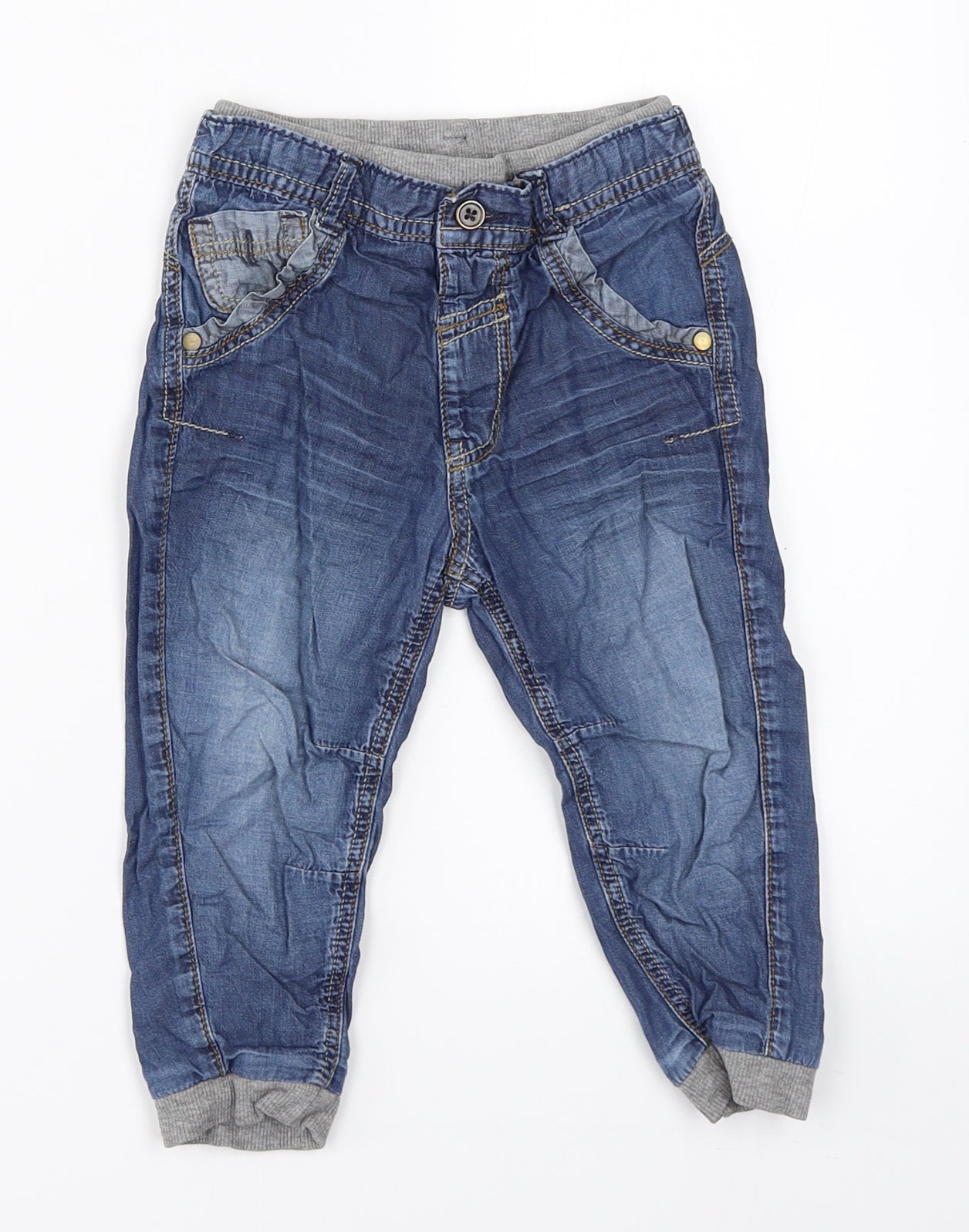 George Boys Blue  Denim Jogger Jeans Size 18-24 Months