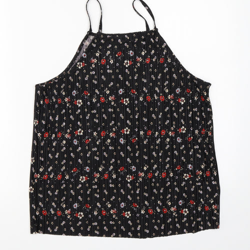 New Look Girls Black Floral  Basic Blouse Size 14 Years