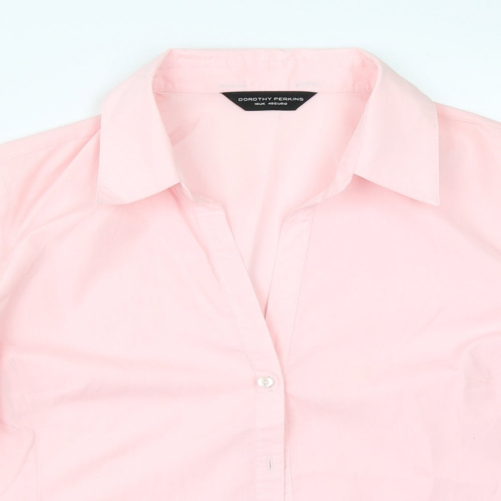 Dorothy Perkins Womens Pink   Basic Button-Up Size 18