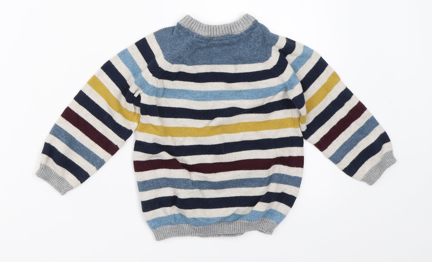 H&M Boys Blue Striped  Pullover Jumper Size 12-18 Months