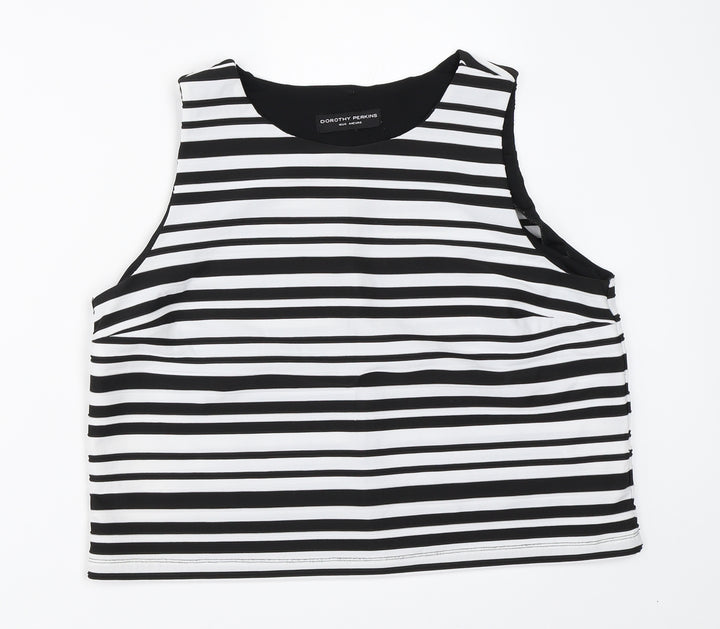 Dorothy Perkins Womens Black Striped  Basic Blouse Size 16