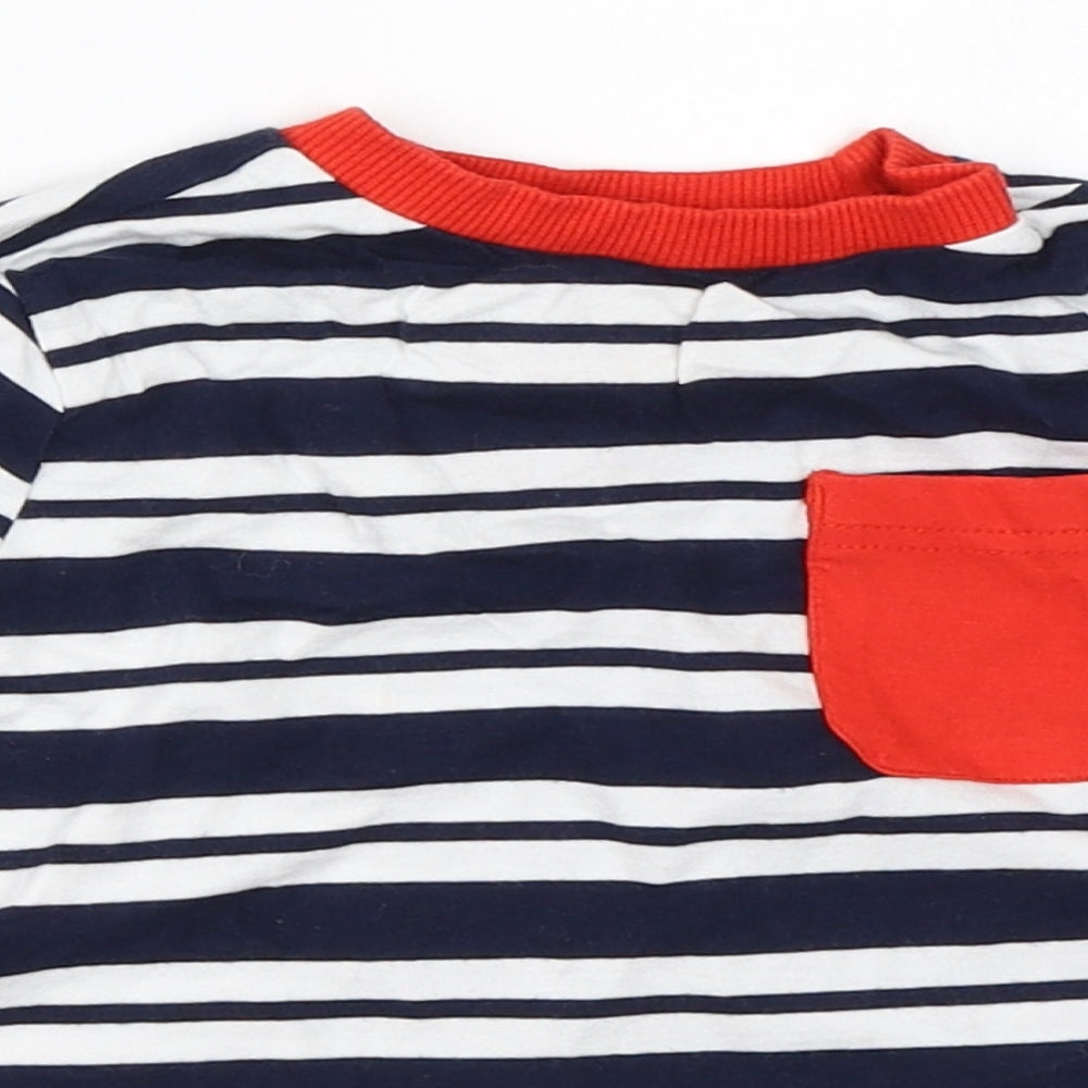 F&F Boys Blue Striped  Basic T-Shirt Size 12-18 Months