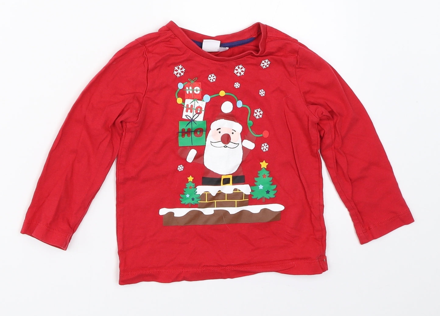 Mini Club Boys Red   Basic T-Shirt Size 18-24 Months  - christmas