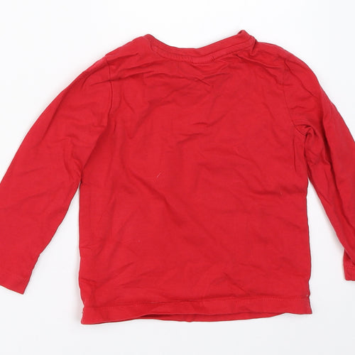 Mini Club Boys Red   Basic T-Shirt Size 18-24 Months  - christmas