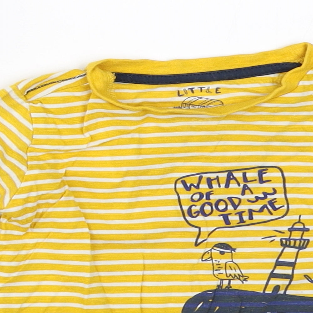 Mothercare Boys Yellow Striped  Basic T-Shirt Size 12-18 Months