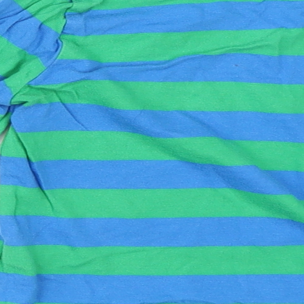 Mini Club Boys Green Striped  Basic T-Shirt Size 18-24 Months  - tractor