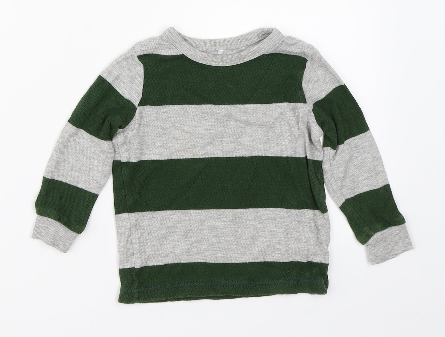 George Boys Green Striped  Basic T-Shirt Size 18-24 Months