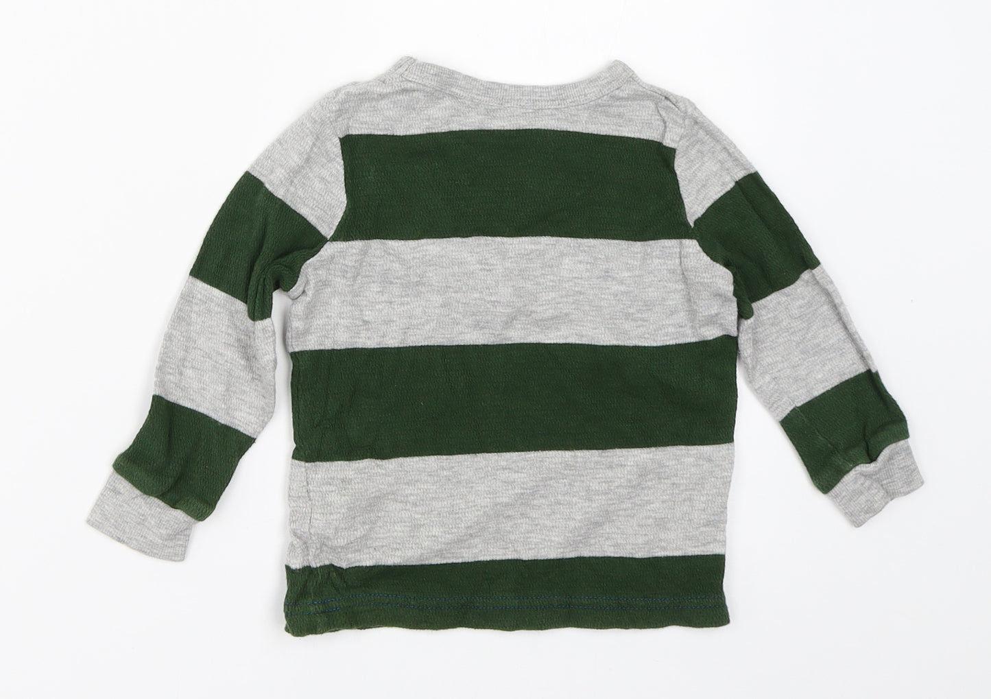 George Boys Green Striped  Basic T-Shirt Size 18-24 Months
