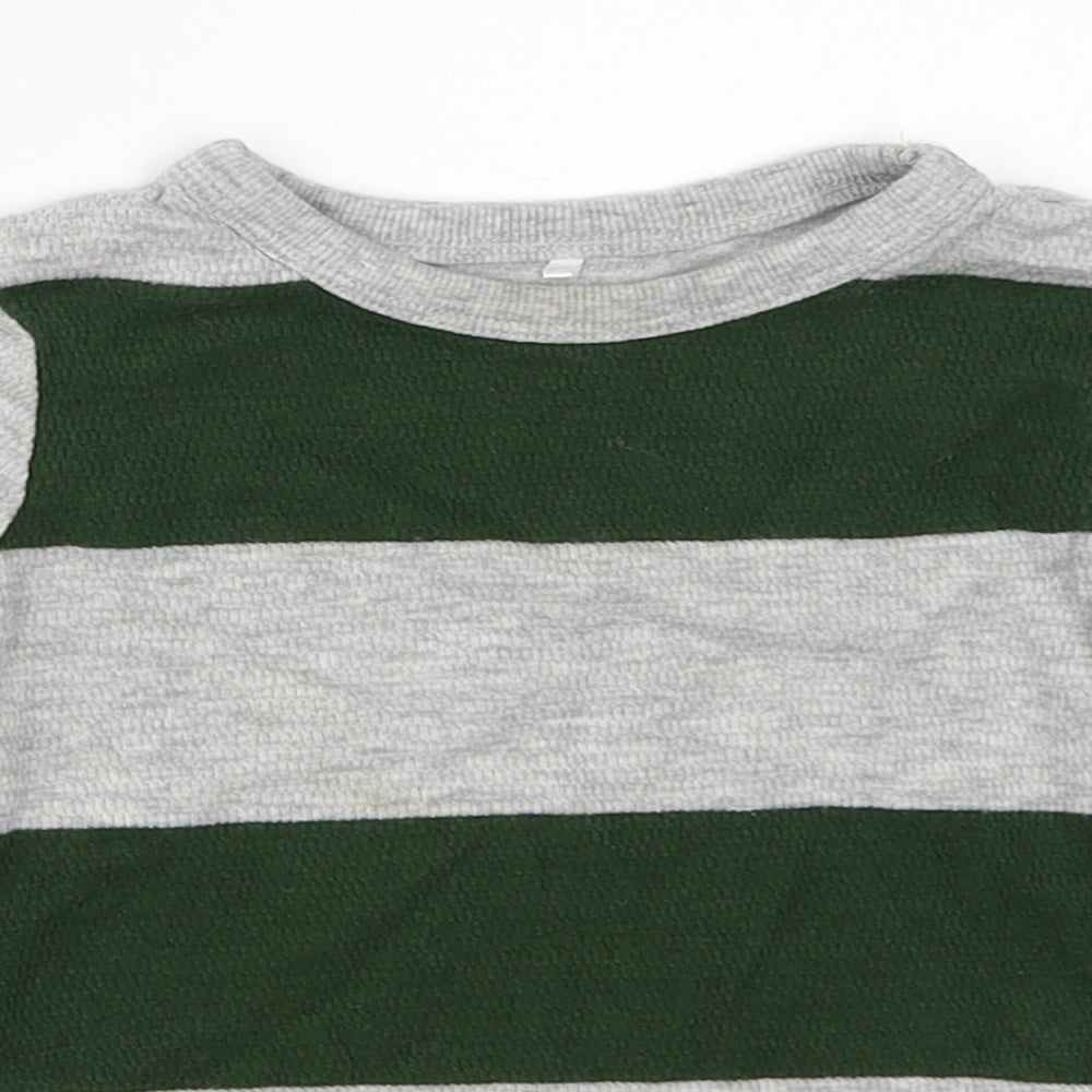George Boys Green Striped  Basic T-Shirt Size 18-24 Months