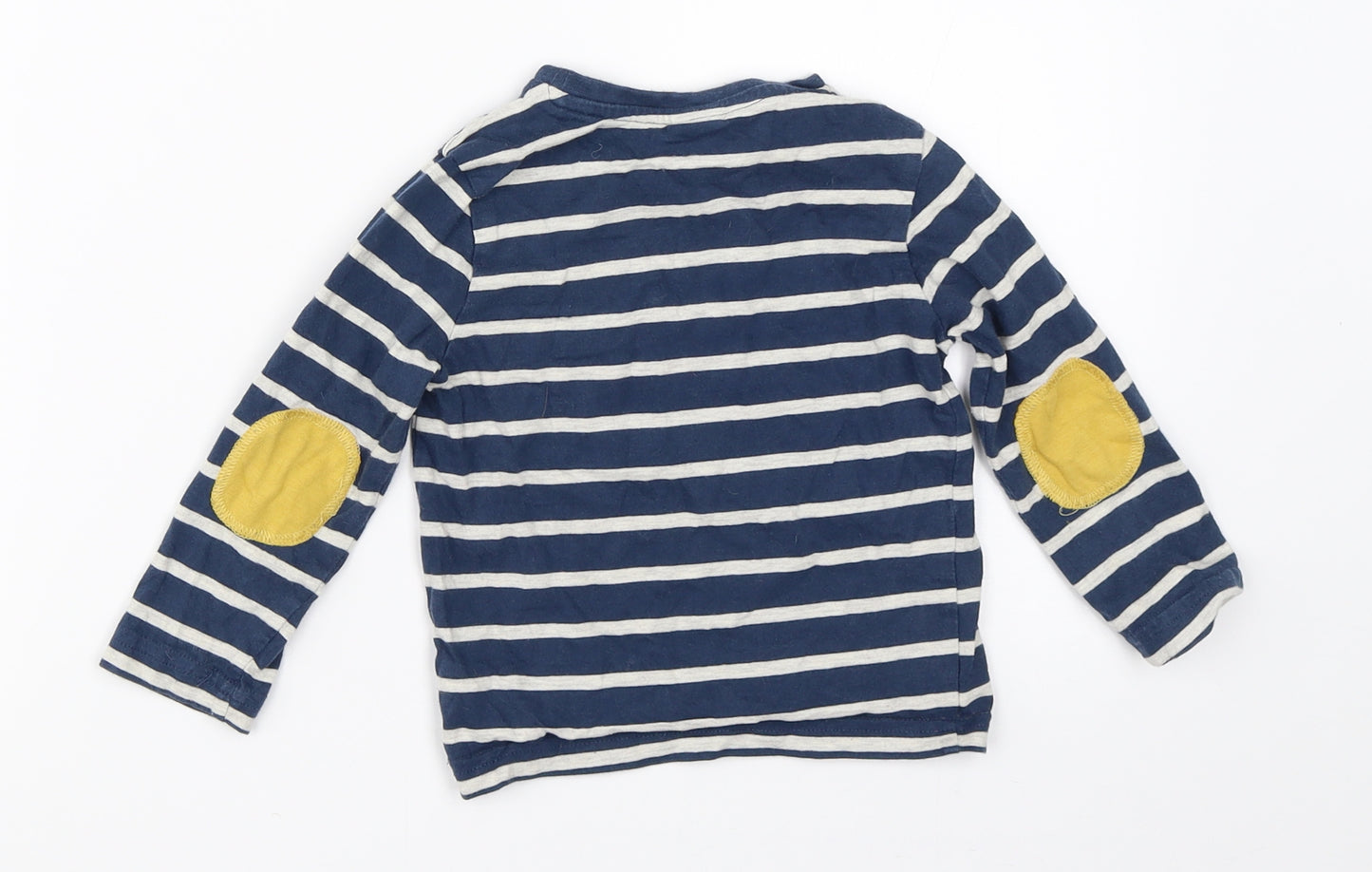 Mini Club Boys Blue Striped  Basic T-Shirt Size 18-24 Months