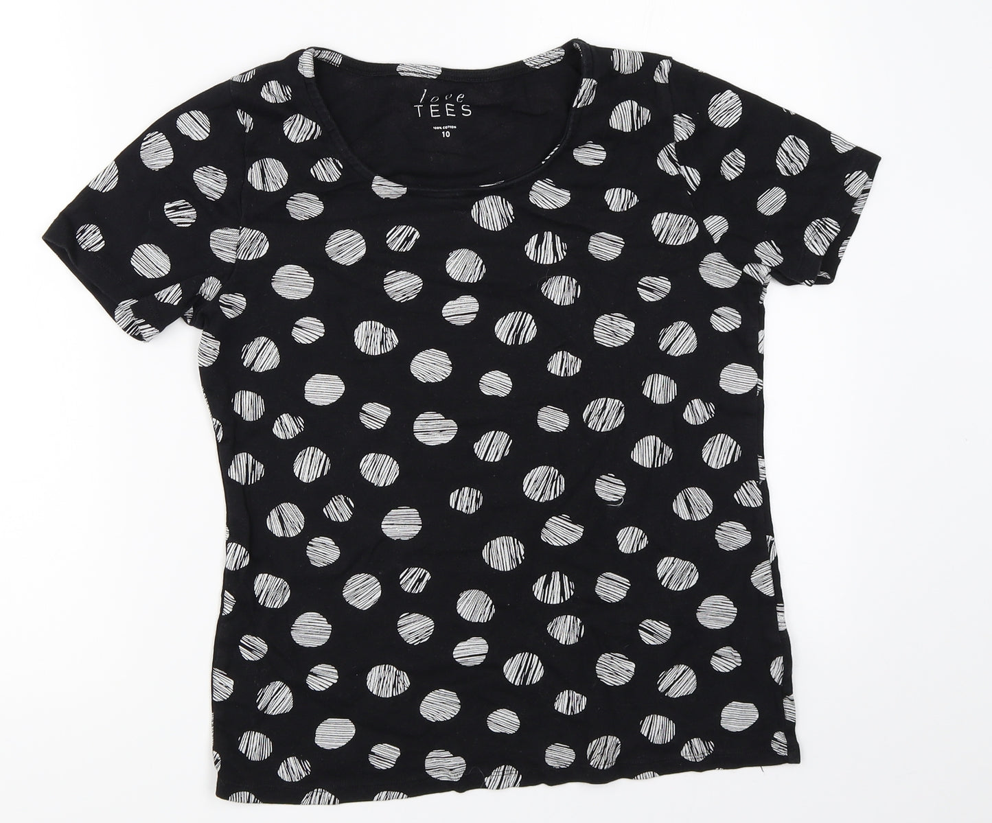 Preworn Womens Black   Basic T-Shirt Size 10