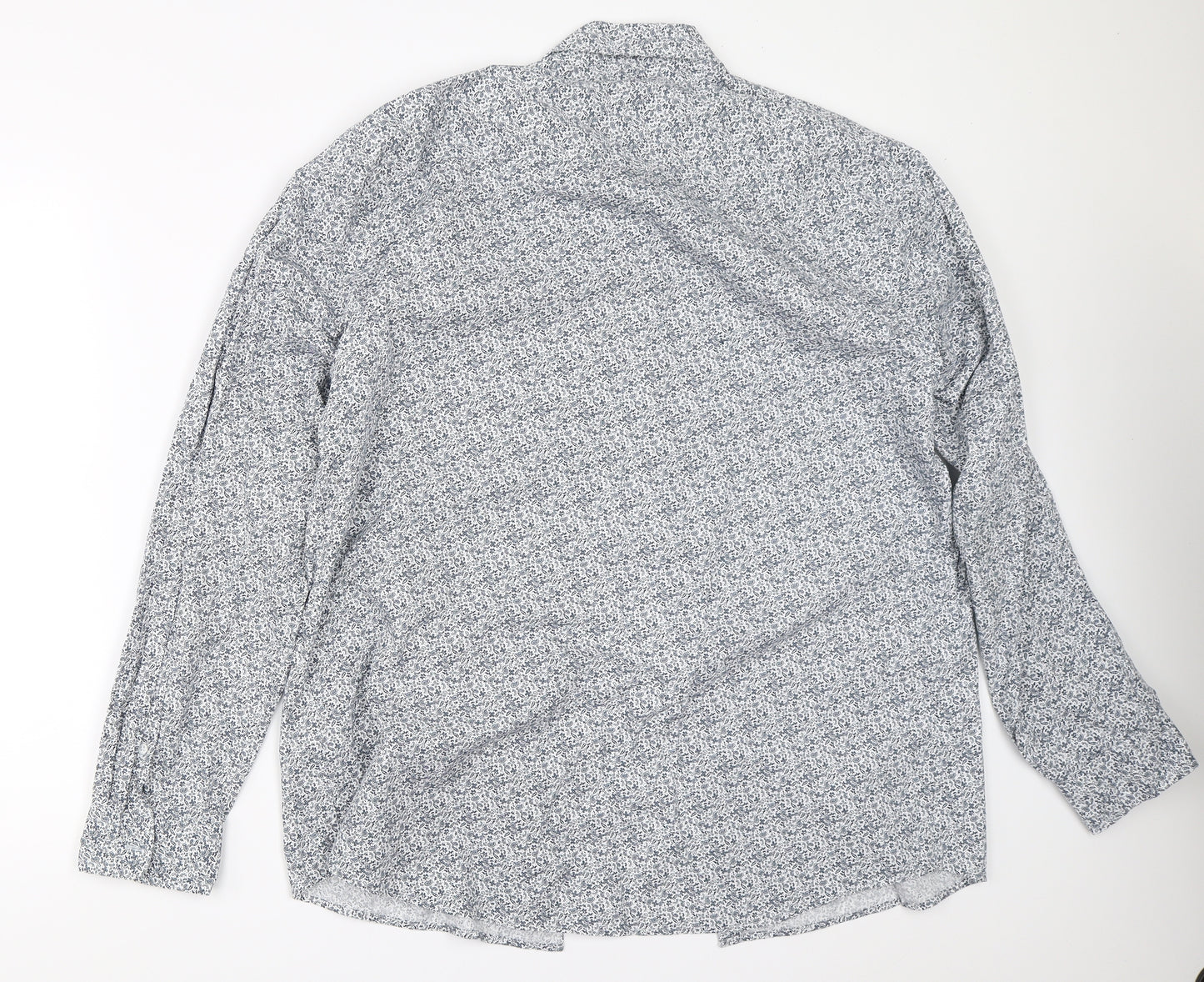 F&F Mens White Paisley   Button-Up Size XL