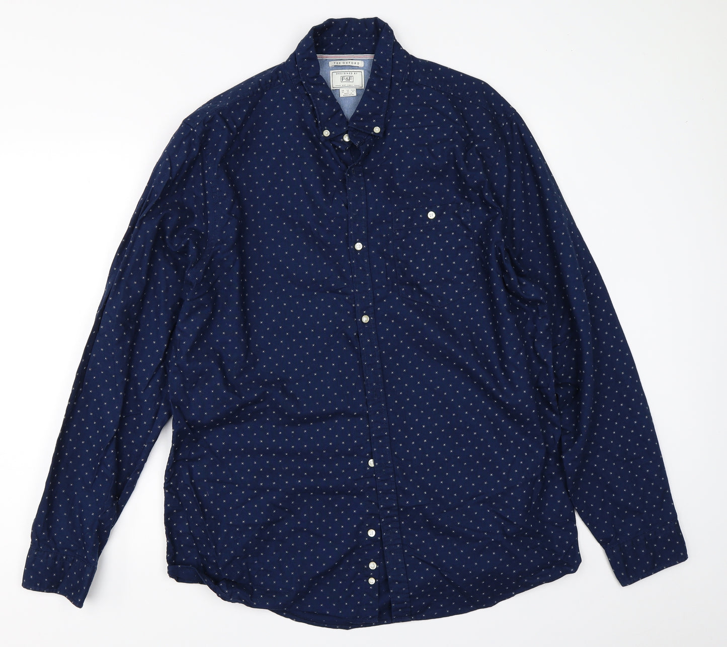 F&F Mens Blue    Button-Up Size XL