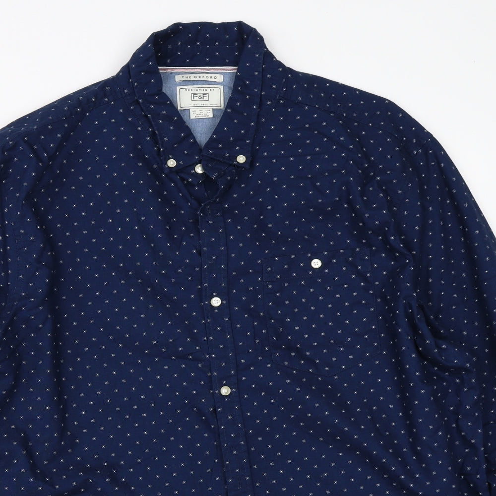 F&F Mens Blue    Button-Up Size XL