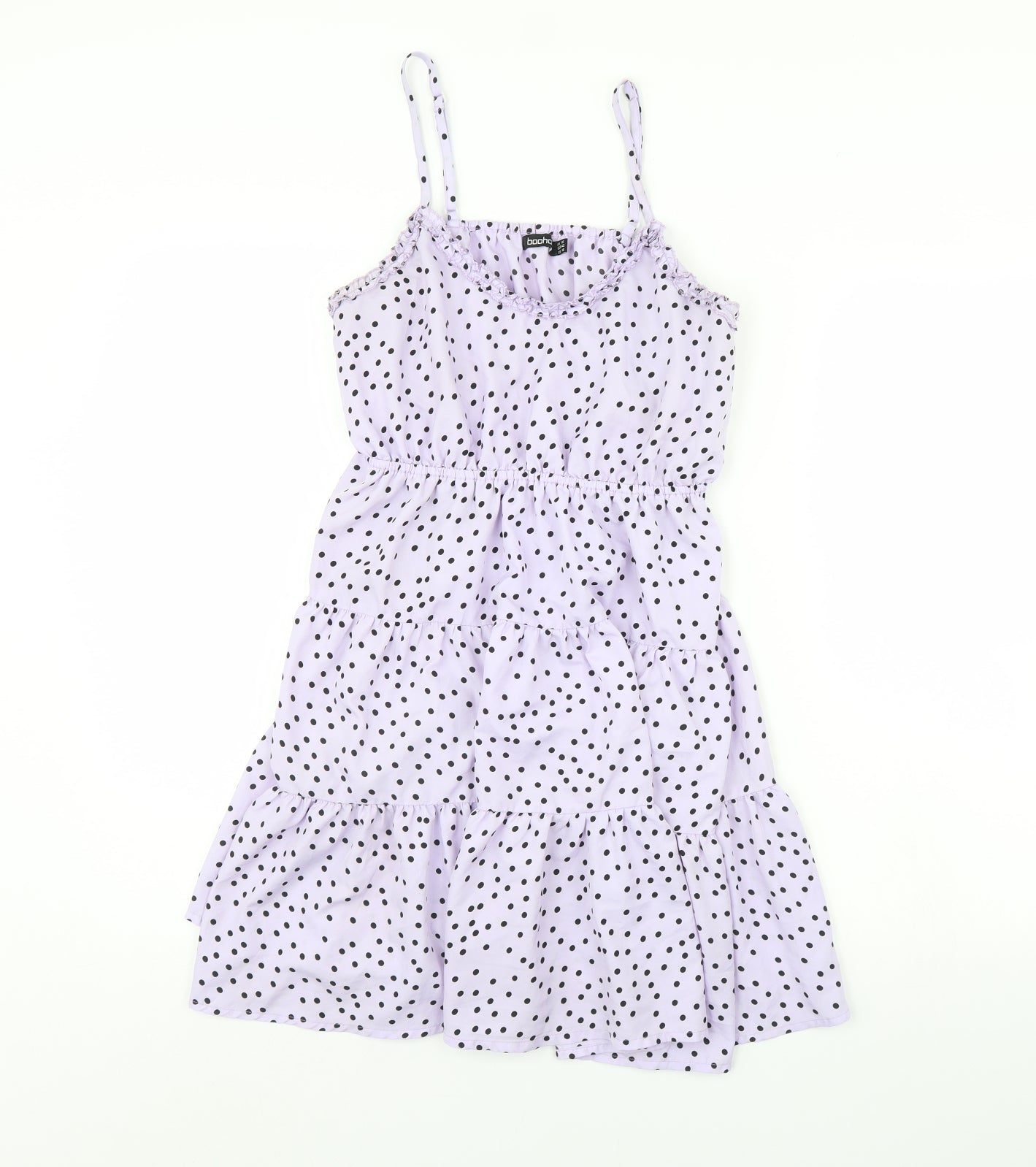 Boohoo Womens Purple Polka Dot  Mini  Size 14