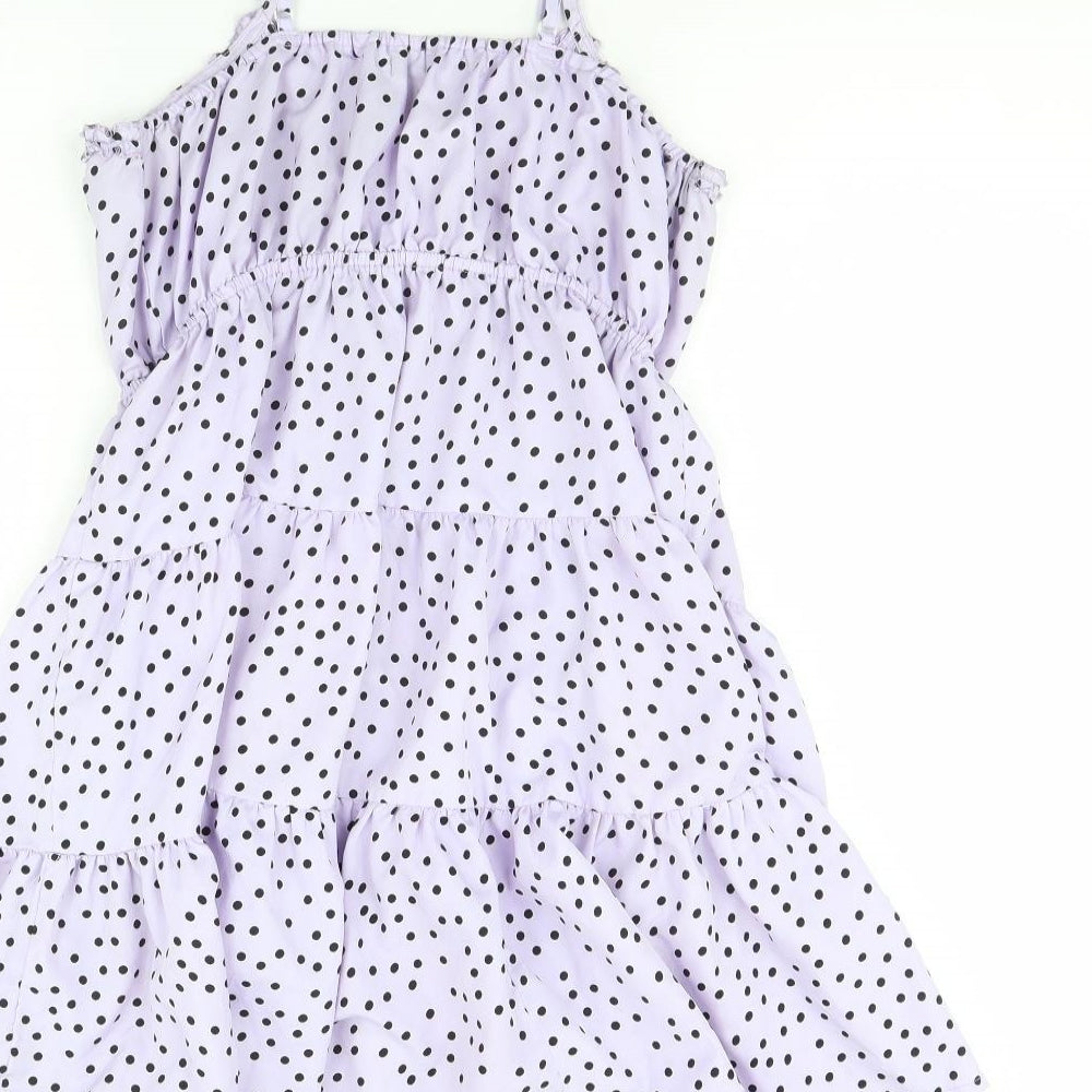 Boohoo Womens Purple Polka Dot  Mini  Size 14