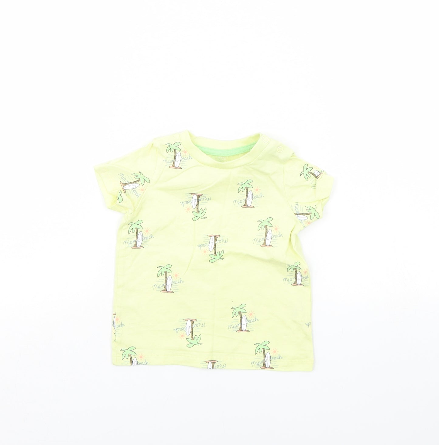 Fred & Flo Baby Yellow Spotted  Basic T-Shirt Size 9-12 Months  - Miami Beach