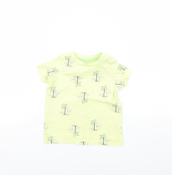 Fred & Flo Baby Yellow Spotted  Basic T-Shirt Size 9-12 Months  - Miami Beach