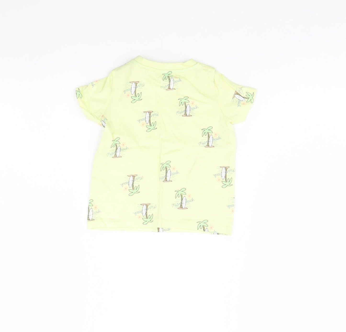 Fred & Flo Baby Yellow Spotted  Basic T-Shirt Size 9-12 Months  - Miami Beach